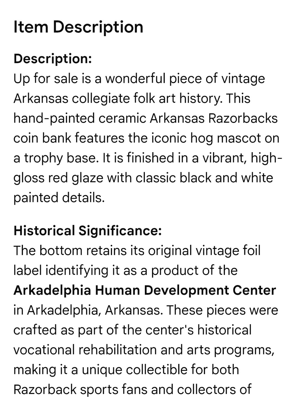 Arkansas Red Razorback Figurine - Picture 9 of 10